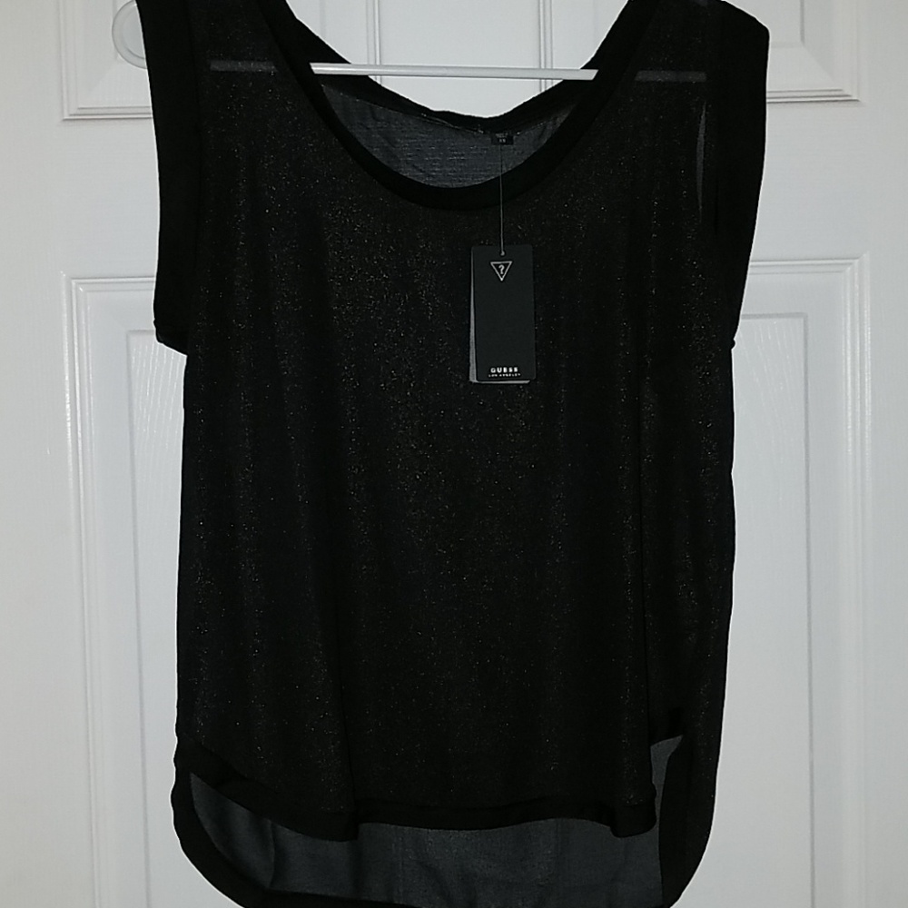 Guess see-through Shimmer GG top
